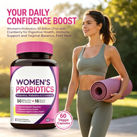 LuvVita Probiotiques pour femmes 50 milliards d'UFC avec canneberge, capsules à libération retardée pour le soutien de la santé digestive, urinaire et vaginale