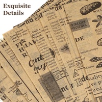 Papier d'emballage pour sandwichs et hamburgers, imprimé avec un motif de journal vintage, résistant à la graisse, de qualité alimentaire, pour l'emballage de poulet frit et de collations