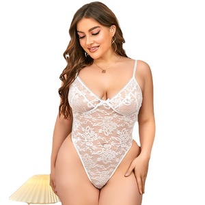 Ensemble de lingerie en dentelle et maille pour femmes, une pièce sexy, en <span class=keywords><strong>latex</strong></span>, avec coutures, grande taille - Product Image 6