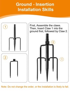 Support métallique pour poteaux <span class=keywords><strong>de</strong></span> guirlandes lumineuses <span class=keywords><strong>de</strong></span> 10 pieds pour terrasse, patio et jardin, lot <span class=keywords><strong>de</strong></span> 4 - Product Image 2