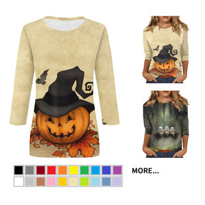 Fournisseur en gros <span class=keywords><strong>T</strong></span>-<span class=keywords><strong>shirt</strong></span> d'impression personnalisée pour <span class=keywords><strong>Halloween</strong></span> Chemise décontractée à col rond pour femmes <span class=keywords><strong>T</strong></span>-<span class=keywords><strong>shirt</strong></span> d'impression 3D - Product Image 2