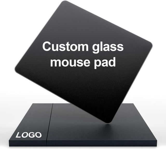 Black Waterproof Large Size Ultra-smooth Hard Surface AG Oil-resistant Coating Precise Speed Control Esports Glass Mouse Stock