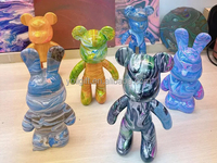Vente en gros usine Ours à peindre soi-même en plastique blanc pour personnalisation