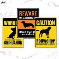 Panneau d'avertissement en métal Beware of the Dog, animaleries, décor mural de ferme, plaque métallique, affiche murale d'animaux, attention