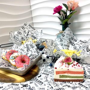 Logo Printed <b>Greaseproof</b> <b>Paper</b> Sheet Nonstick Wax Coated Food Wrapping for Cake Doughnut Candy Sandwich Bread Cookie Single Side - Product Image 2