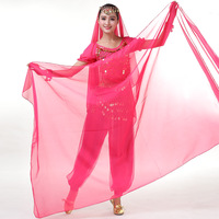 Bufanda de gasa larga fina de Color sólido de 220x120cm, velo de entrenamiento de clase de danza del vientre Oriental, chal suave tradicional