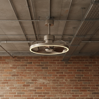 Ventilateur de plafond rétractable moderne avec lumière LED, moteur DC de 20 pouces, télécommande, pales cachées, pour chambre à coucher