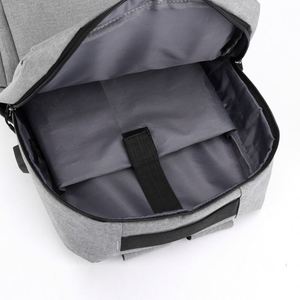 Men's Business Style Waterproof Oxford <b>Backpack</b> Large Capacity USB Charging Three-Piece School Junior High Computer Polyester - Product Image 3