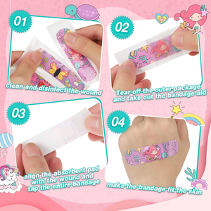 Apósito adhesivo transpirable personalizado con etiqueta privada, vendaje para heridas con diseño lindo, material PE, característica de seguridad, logotipo personalizado - Product Image 4