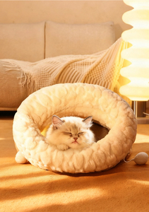Lit de couchage chaud et court en peluche pour chat vente de gros - Product Image 5