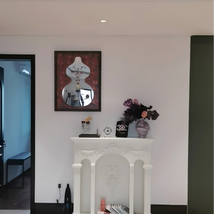 Miroir mural en bois foncé de style Art déco, nature morte, fait à la main, cadeau pour les occasions, esthétique <span class=keywords><strong>orientale</strong></span>, décoration <span class=keywords><strong>murale</strong></span> - Product Image 5