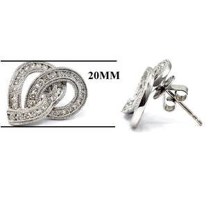 Fabricant de bijoux fins conception populaire en forme de coeur or blanc 18 carats véritable diamant en forme de coeur boucles d'oreilles pour dame de bureau - Product Image 2