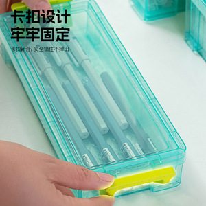 Transparent Storage Box Plastic Organizer With Lid Desktop Drawer Sorter For Office Stationery Documents 340ml 540ml 790ml - Product Image 3
