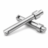 Longfan Personnalisé OEM Axe de clivage à épaule tourné CNC, haute précision, finition brillante, tête de 8 mm, trou traversant pour équipement