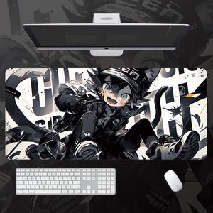 漫画黒マウスパッド特大学生Eスポーツゲームアニメーション2次元コンピュータキーボードパッドデスクマット - Product Image 2