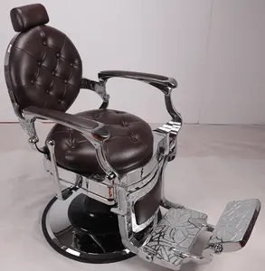 Cadeira para barbeiro, cadeira vintage metálica resistente para uso de barbeiro