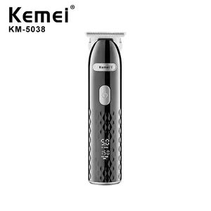 Kemei lcd display light carving quick shaving fast charging men cordless hair clippers