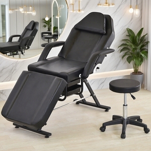 Giường massage có thể điều chỉnh gấp gọn, giường spa, ghế làm đẹp, ghế xăm, ghế nối mi có kèm ghế đẩu - Product Image 2