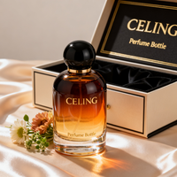 Flacon de parfum noir mat haut de gamme de luxe 50 ml, flacon de parfum 30 ml 100 ml, flacon vaporisateur de parfum vide en verre avec couvercle et boîte