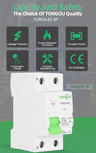 Nuevo protector de fugas Disyuntor de fuga hogar 2P63A interruptor de protección contra fugas tipo CA - Product Image 5