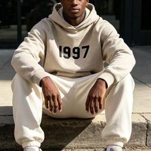 Benta Shangpin / Fabricante ODM Conjuntos de Sudadera con Capucha y Pantalones Cortos de Felpa Francesa Oversize para Hombre, Estilo Urbano, 100% Algodón 420g con Bolsillo y Serigrafía - Product Image 6