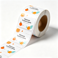 Étiquettes de thé aromatisé aux fruits Haoxuan OEM, film PET blanc brillant, impression UV sélective, autocollants adhésifs pour emballages de thé
