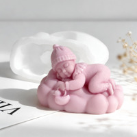 Nouveau moule en silicone pour bougie parfumée ange endormi, moule en plâtre DIY ange, moule en silicone décoratif pour gâteau fait main en plâtre parfumé