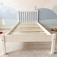 90x190 Modernes Schlafzimmer-Set für Kinder Weißes Bettgestell Holz-Kleinkinderbett Einzelbetten für Mädchen