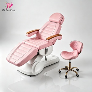 RJ Furniture Pink PU Leather Electric Massage Chair With Built-In Headrest And <b>Adjustable</b> <b>Footrest</b> For Salon Use beauty beds - Product Image 1