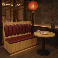 Meilleures ventes : Ensemble table et chaises de salle à manger en bois massif avec banquette demi-carrée courbée pour la restauration commerciale et les restaurants