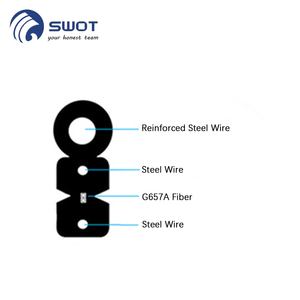 Cable de Fibra Óptica Wanbao Ftth G657a Lszh en Bobina, Cable de Bajada de <span class=keywords><strong>2</strong></span> Hilos para Telecomunicaciones, Cable de Bajada Autoportante - Product Image 4