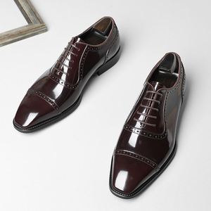 Zapatos Oxford de Hombre de Cuero Pulido con Punta en Pico, Estilo Británico Formal, Casual de Negocios, de Gamuza Cosida - Product Image 3