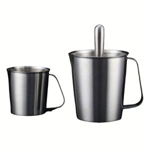 Tasse à mesurer en acier inoxydable 500ml 700ml 1000ml 1500ml 2L, pichet à mousse de lait pour café et latte art avec poignée - Product Image 4