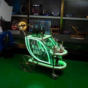 Étagère de présentation mobile pour bière Tsingtao, en acier inoxydable moderne, avec logo personnalisé, éclairée par LED, pour bar et karaoké - Product Image 2