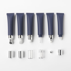 Tubo Cosmético de Plástico PE Azul Mate de 15 ml/15 g, Tubo para Loción para el Cuidado de la Piel, Tubo para Brillo Labial, con Cabezal de Masaje de Aleación de Zinc - Product Image 1