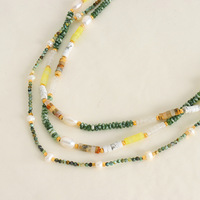 Bingxin Orthodox Link, Cadeau Tendance, Vintage, DIY, Haute Qualité, Pierres Vertes, Turquoise, Perles de Coquillages d'Eau Douce Naturelles Mixtes, Perlées