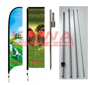 Bannière de plage concave de 15 pieds tiges de drapeau volant avec pointe de piquet au sol pour la publicité de bannière - Product Image 6