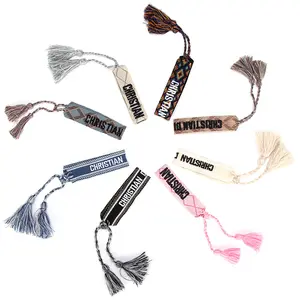 Letter embroidery bracelet Women's fashion fringe wristband Braided handstring Friendship bracelet hand jewelry