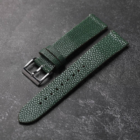 Bracelet de montre en cuir de raie véritable fait main, grain de perle exotique, bracelet de montre en peau de diable pour homme, bracelet de remplacement de luxe