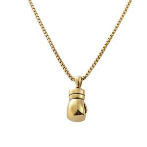 Collier pendentif gant de boxe en acier inoxydable unisexe, style rétro punk, bijoux tendance - Product Image 3