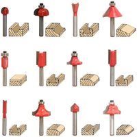 Ensemble de 12 fraises à bois en carbure pour contreplaqué de petite taille avec tige de 1/4 pour la découpe, la gravure, le fraisage, personnalisable