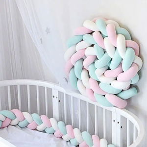 Barrière <span class=keywords><strong>de</strong></span> <span class=keywords><strong>lit</strong></span> tressée pour tout-petits, coussin <span class=keywords><strong>de</strong></span> protection pour berceau, oreiller noué en peluche douce, décoration <span class=keywords><strong>de</strong></span> chambre d'enfant, barrière <span class=keywords><strong>de</strong></span> sécurité pour nourrissons et nouveau-nés, blanc - Product Image 3