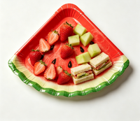 Assiettes jetables écologiques en forme de pastèque, style fruit, pour le camping, nouveauté estivale, assiettes en papier