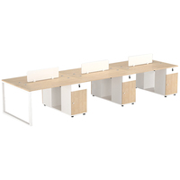 Poste de travail de bureau simple et moderne, rectangulaire, modulaire, écologique, avec écran de séparation et casier, pour employé