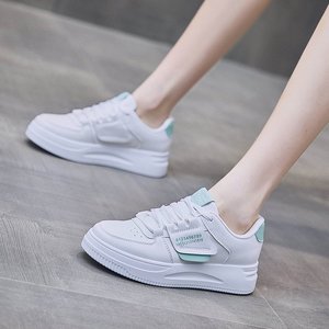 Women's Lightweight <b>White</b> Casual Chunky Sneakers Thick Sole Mesh Lining EVA Rubber Outsole Toe <b>Lace</b>-Up All Seasons - Product Image 3