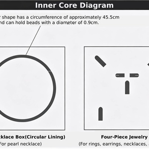 กล่องใส่สร้อยไข่มุกกำมะหยี่ทรงสี่เหลี่ยมเรียบหรู สำหรับวันวาเลนไทน์ ของขวัญสำหรับคุณแม่ ชุดบรรจุภัณฑ์เครื่องประดับ 4 ชิ้น - Product Image 6
