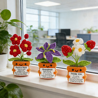 Nouvelle création artisanale AYOYO : Lys en crochet style Art Déco en pot – Cadeau émotionnel et créatif pour anniversaire, petit objet décoratif