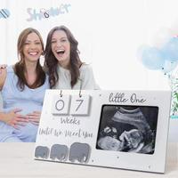 Elefanten-Design Schwangerschafts-Countdown Holz-Ultraschallbild-Rahmen Displaybox Wochen bis zum Babydienstag Sonogramm-Foto-Erinnerungsrahmen