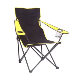 Dış mekan mobilyası taşınabilir 600d Oxford kumaş balıkçılık sandalye hafif katlanır kol dayama kamp sandalyesi