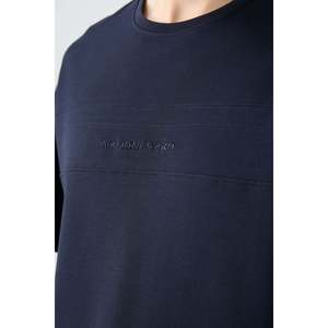 Ensemble de survêtement pour homme en coton bleu marine, épais, doux, texturé, coupe ample - 85261 - Bleu marine/marine - Product Image 5